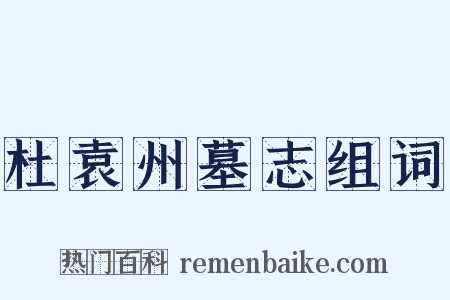 杜袁州墓志组词是什么意思的图片